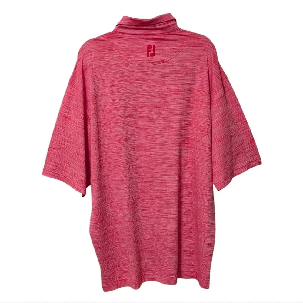 Foot Joy men's golf shirt size XXL coral white heather space dye texture polo - Picture 2 of 10